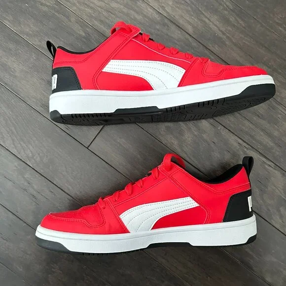 Puma Rebound Layup Lo Red, Black & White US Men's 10.5 Sneakers NWOT - Picture 6 of 12